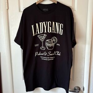 Ladygang Podcast Social Club Black T-Shirt size XL